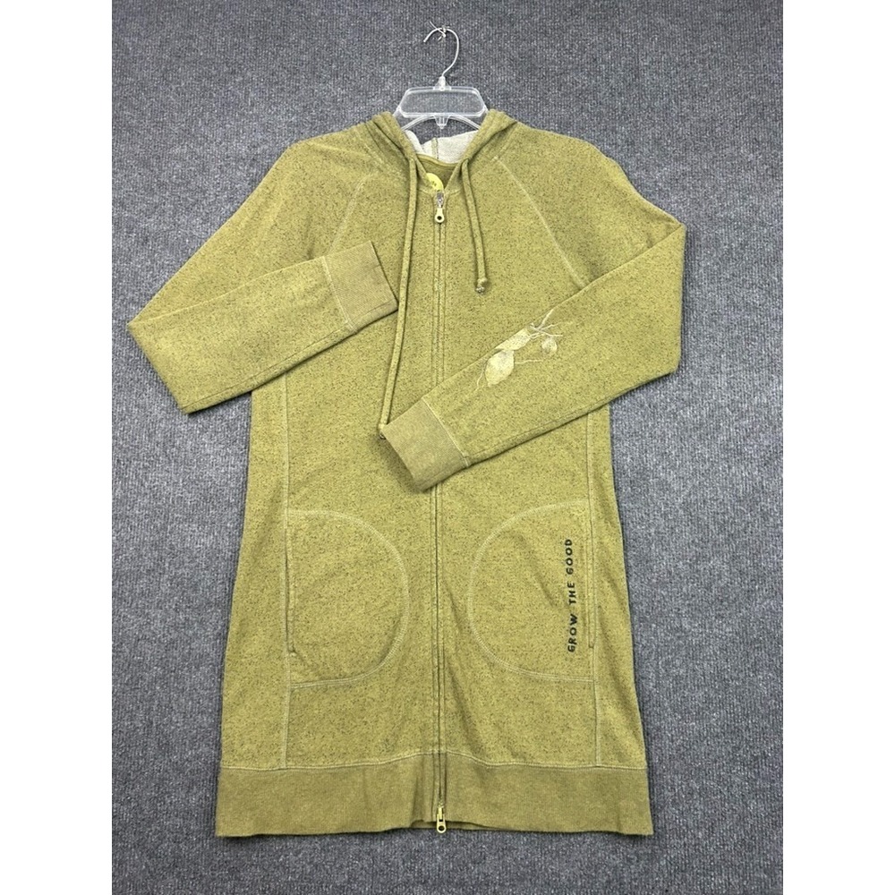 Life Is Good Women's M Full Zip Long Olive Green Sweater Hoodie Grow The Good